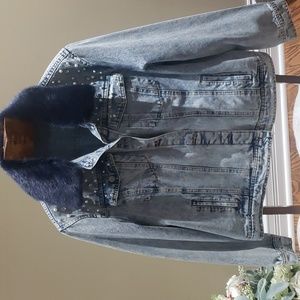 NWOT SOHO NEW YORK AND CO Embellished Denim Jeans Jacket- size XXL